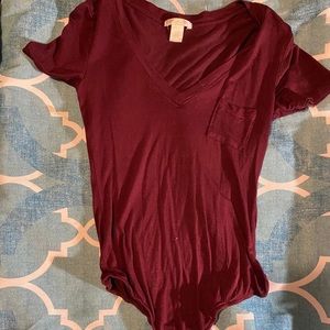 Maroon Bozzolo body suit shirt